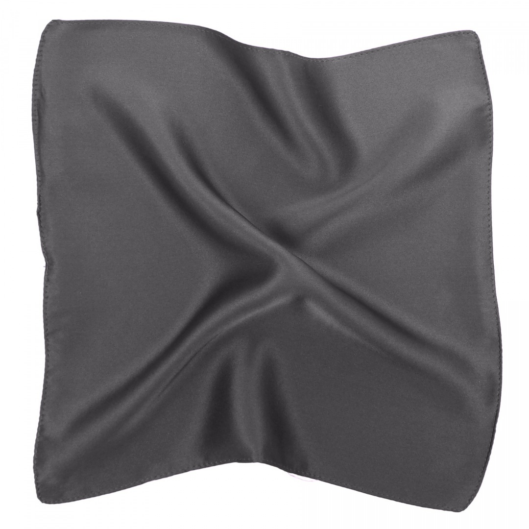 PJ-017 Elegancka poszetka jedwabna satyna, grafitowa 30x30 cm